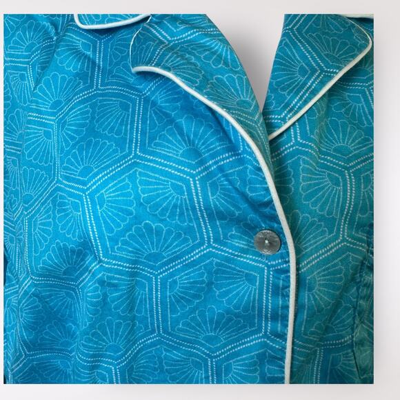 Natori Buy Fleur Blue Shell print PJ pajama top size M - Picture 5 of 8